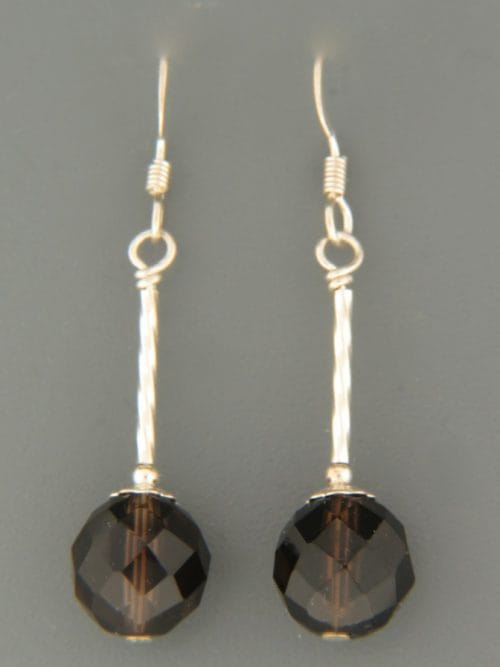 Smokey Quartz Earrings - Sterling Silver - SQ502