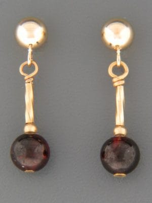 Garnet Earrings - 14ct Gold Filled - G542G