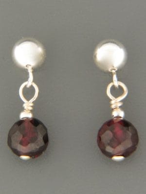 Garnet Earrings - Sterling Silver - G539