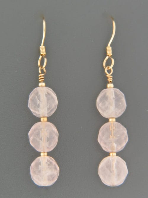 Rose Quartz Earrings - 14ct Gold Filled - RQ503G