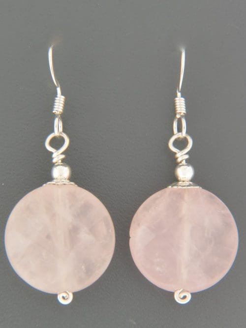 Rose Quartz Earrings - Sterling Silver - RQ510