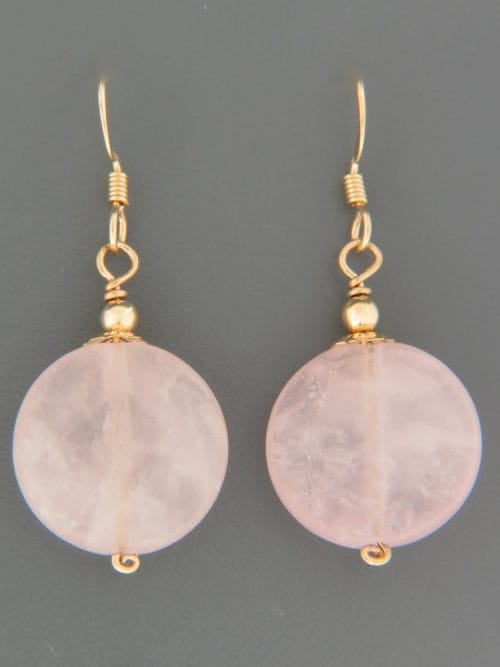 Rose Quartz Earrings - 14ct Gold Filled - RQ510G