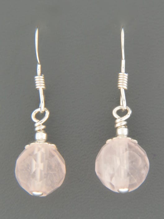 Rose Quartz Earrings - Sterling Silver - RQ508