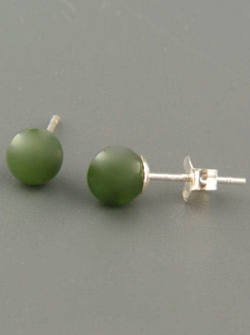 Jade Earrings - Sterling Silver stud - 6mm stones - J504