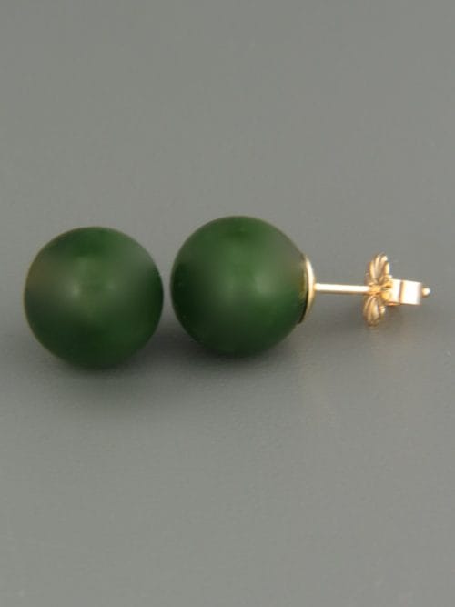 Jade Earrings - Gold stud - 10mm stones - J501G
