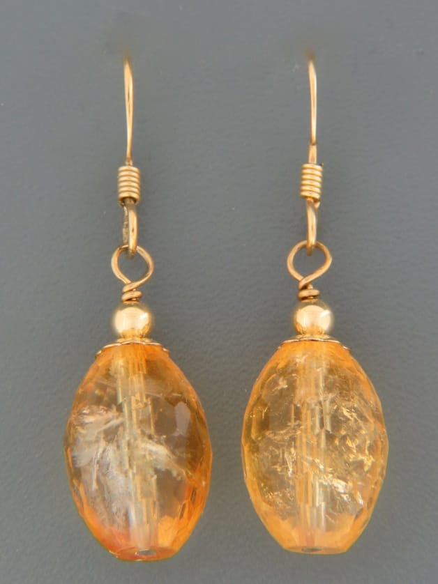 Citrine Earrings - 14ct Gold Filled - C518G