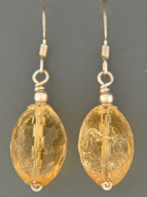 Citrine Earrings - Sterling Silver - C519