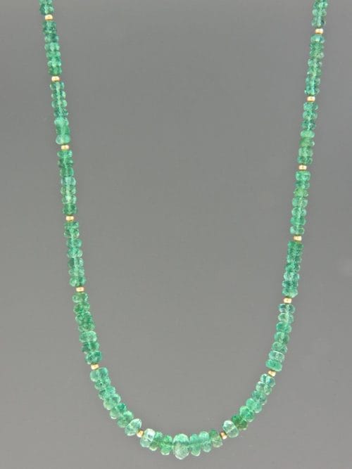 Emerald Necklace - graduated faceted roundels - 45cm - E036
