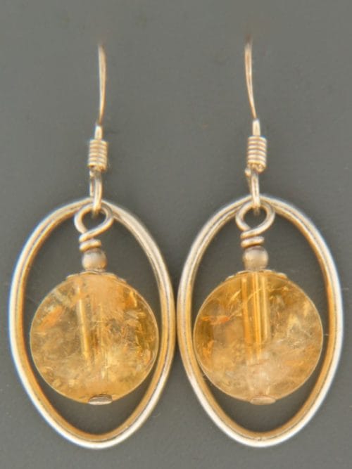 Citrine Earrings - Sterling Silver - C532