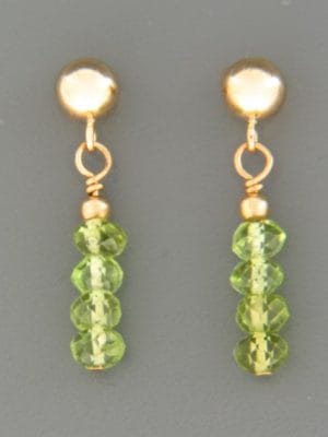 Peridot Earrings - 14ct Gold Filled stud - P528