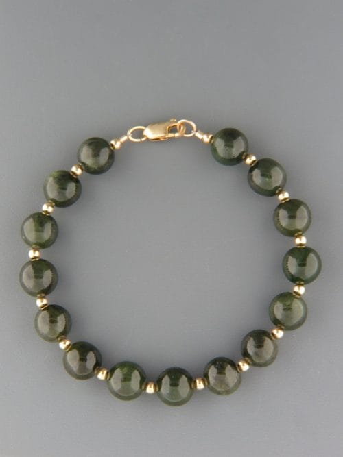 Jade Bracelet - 10mm round stones with 3mm round beads - J926