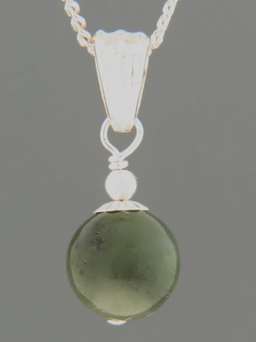 Jade Ball Pendant - Sterling Silver - J368