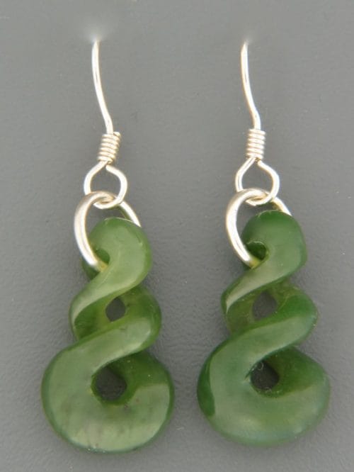 Jade Twist Earrings - Sterling Silver - J556
