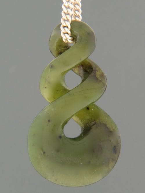 Jade Twist (medium) Pendant - Sterling Silver - J403