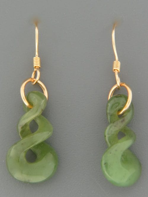 Jade Twist Earrings - 14ct Gold Filled - J556G