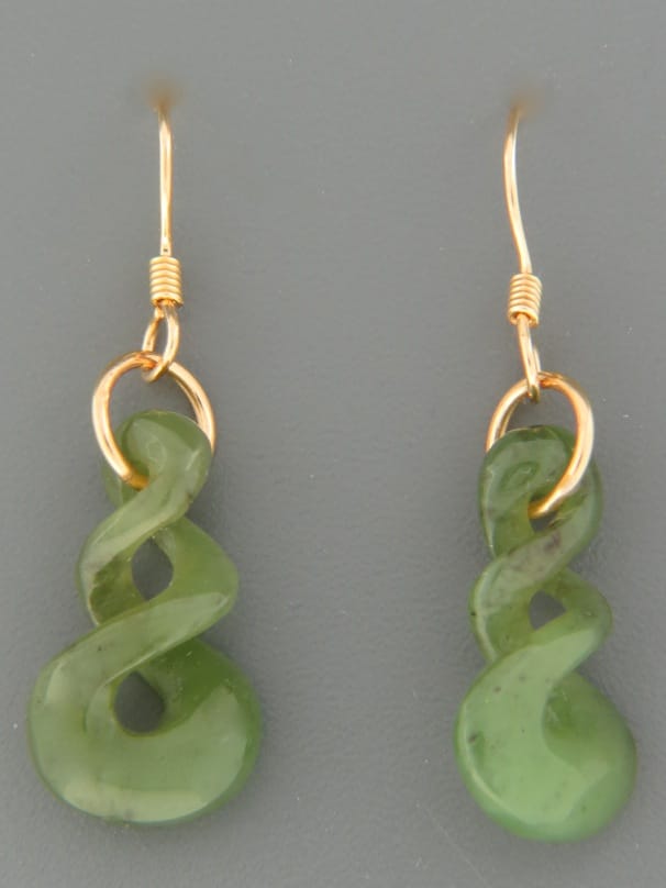 Jade Twist Earrings - 14ct Gold Filled - J556G