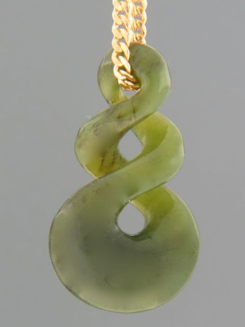 Jade Twist (medium) Pendant - Gold - J403G