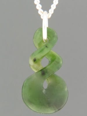 Jade Pendant (small Twist) - Sterling Silver - J305