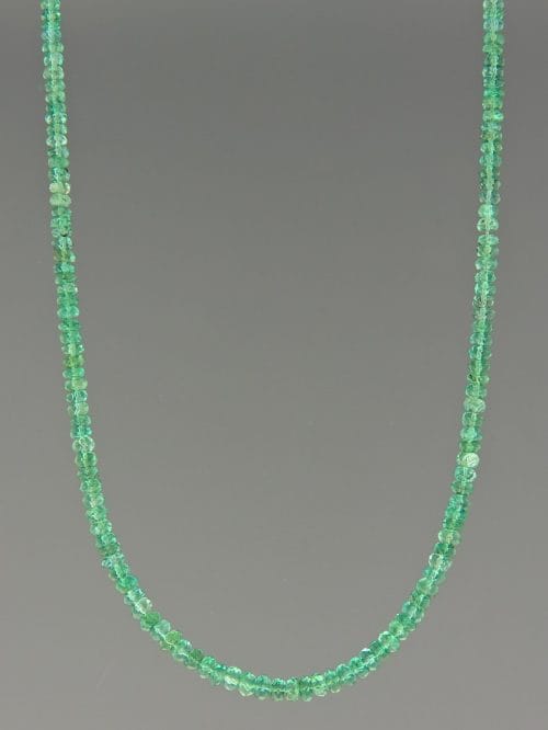 Emerald Necklace - faceted roundels with gold chain - E046