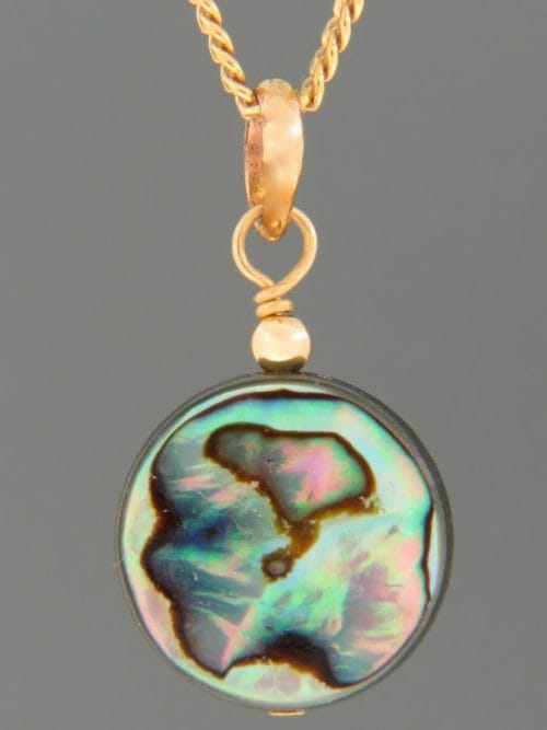 Paua Shell Pendant - 14ct Gold Filled - PA411G