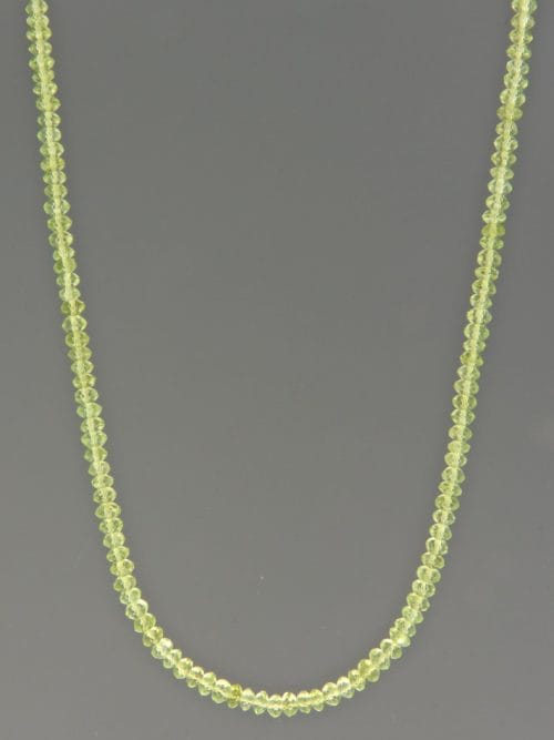Peridot Necklace - 3.5mm faceted roundels - P013