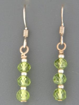 Peridot Earrings - Sterling Silver - P508