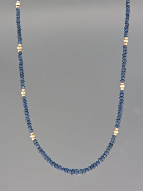 Sapphire Necklace - faceted roundels - 40cm - S035