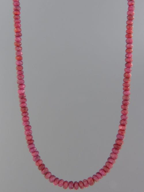 Ruby Necklace - faceted roundels - 52cm - R059