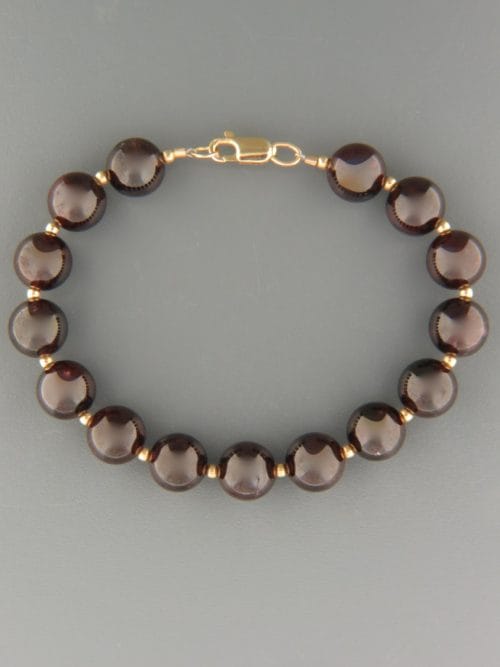 Garnet Bracelet - 10mm round stones with 2mm round beads - G916