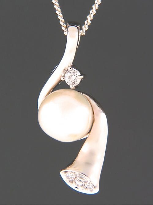 Pacific Pearl Enhancer Pendant with Zircon - Sterling Silver - Y465