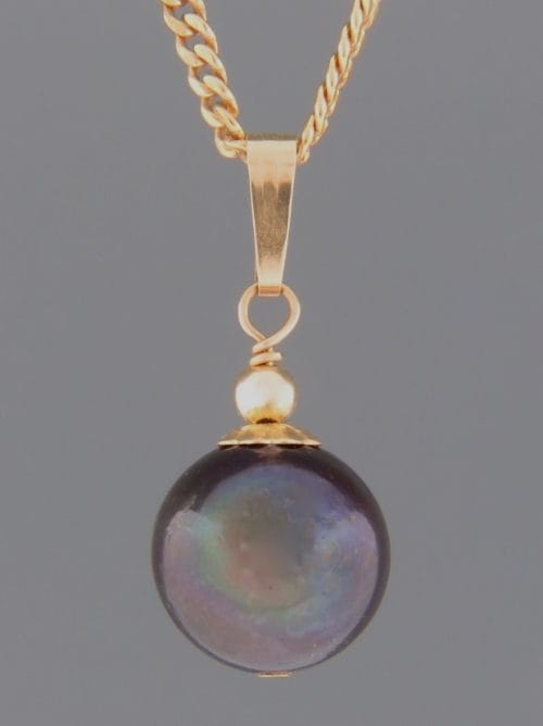 Pacific Pearl Pendant - 9ct Gold - 12mm Pearl - YD12PG