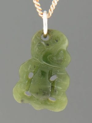 Jade Tiki Pendant (small) - Sterling Silver - J381