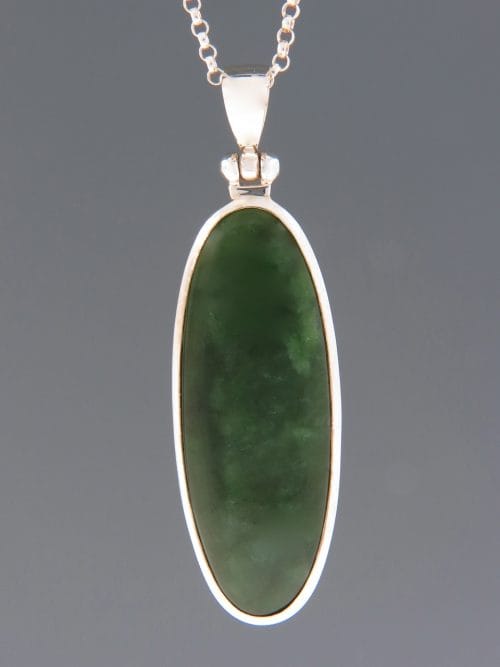 Jade Pendant - Sterling Silver - J444