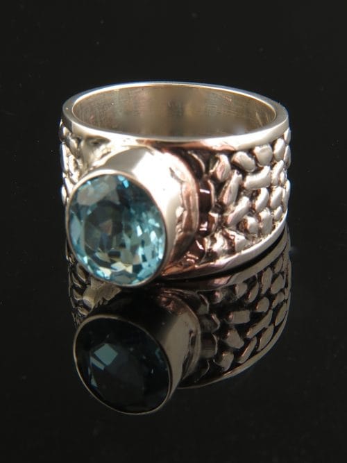 Blue Topaz Ring - Sterling Silver - BT104R