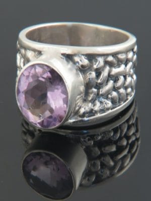 Amethyst Ring - Sterling Silver - A125R