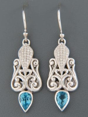 Blue Topaz Earrings - Sterling Silver - BT589