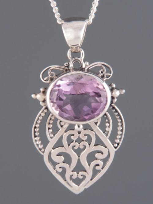 Amethyst Pendant - Sterling Silver - A318