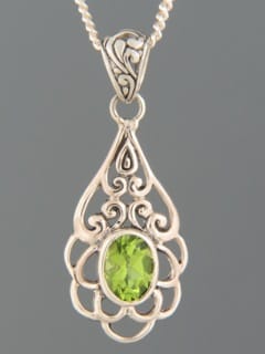 Peridot Pendant - Sterling Silver - P344