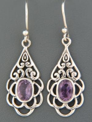 Amethyst Earrings - Sterling Silver - A694