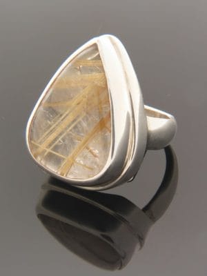 Rutile Quartz Ring - Sterling Silver - RU107R