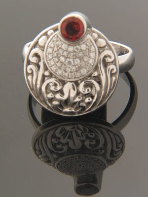 Garnet Ring - Sterling Silver - G107R