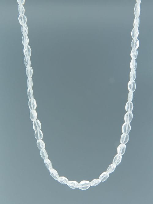 Quartz Crystal Necklace - oval faceted stones - Q014