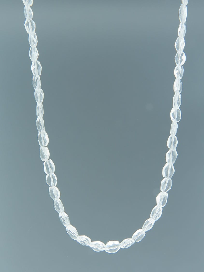 Quartz Crystal Necklace - oval faceted stones - Q014