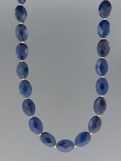 Lapis Lazuli Necklace - oval faceted stones - LL024