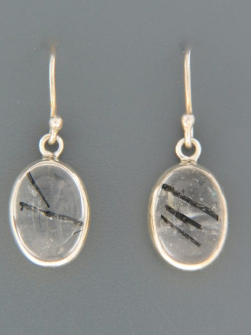 Tourmalinated Quartz Earrings - Sterling Silver - TQZ513