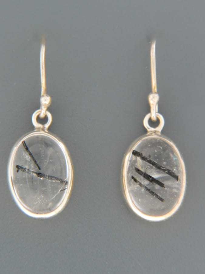 Tourmalinated Quartz Earrings - Sterling Silver - TQZ513
