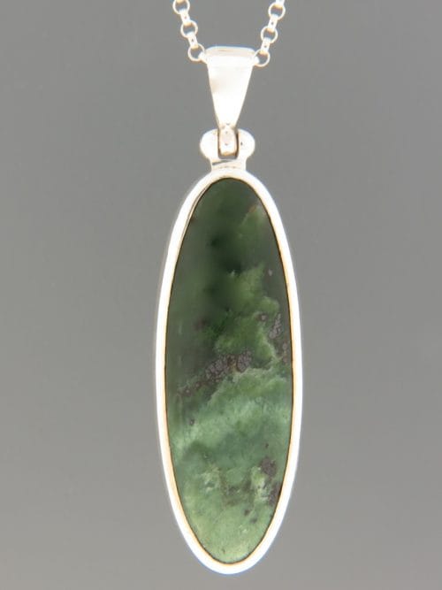 Jade Pendant - Sterling Silver - J447