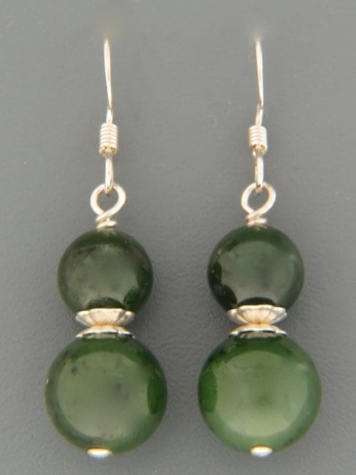 Jade Earrings - Sterling Silver - J544