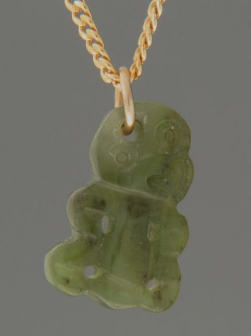 Jade Tiki Pendant  - 9ct Gold - J418G