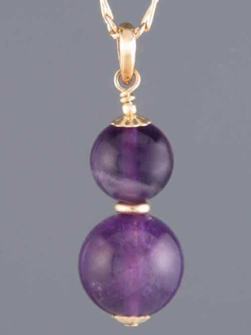 Amethyst Pendant - 14ct Gold Filled - A481